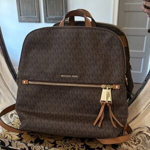 Michael Kors Dark Brown Monogram Backpack